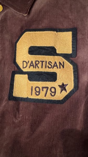 画像2: STUDO D' ARTISAN　 ステュディオ.ダ.ルチザン　コーデュロイ刺繍スタジアムジャケット　BROWN (2)