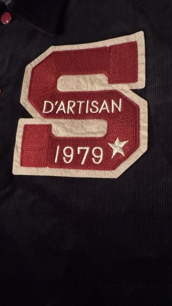 画像2: STUDO D' ARTISAN　 ステュディオ.ダ.ルチザン　コーデュロイ刺繍スタジアムジャケット　BLACK (2)