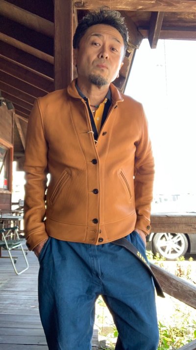 画像1: FINE CREEK&CO ファインクリーク・アンド・コー  Ale JacketDeer エールジャケット鹿革　コサックジャケット