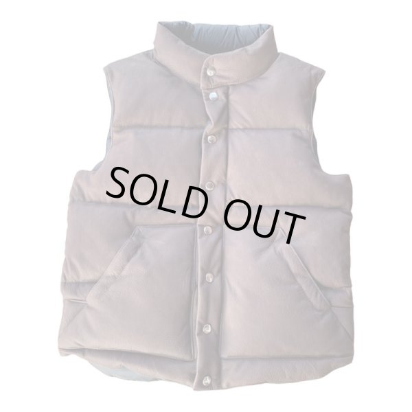 画像1: FINE CREEK&CO ファインクリーク・アンド・コーLaw  レザーダウンベストBrownブラウン (1)