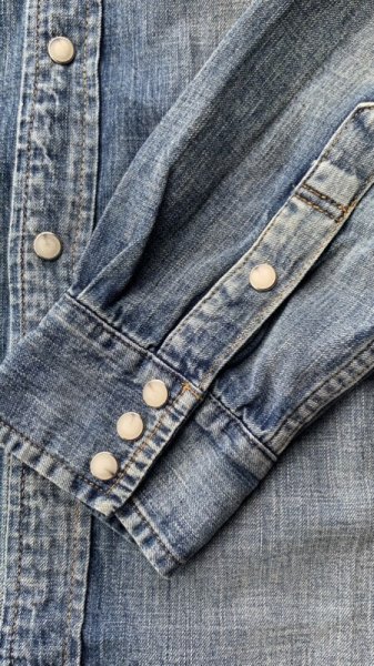 画像4: NAKED SUN     ネイキッドサン ウエスタンシャツ 8oz MILITARY DENIM  INDIGO  USED WASH (4)