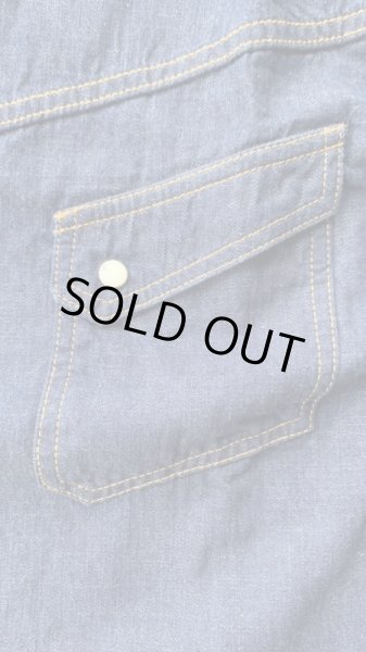 画像4: NAKED SUN     ネイキッドサン ウエスタンシャツ 8oz MILITARY DENIM  INDIGO  OW (4)