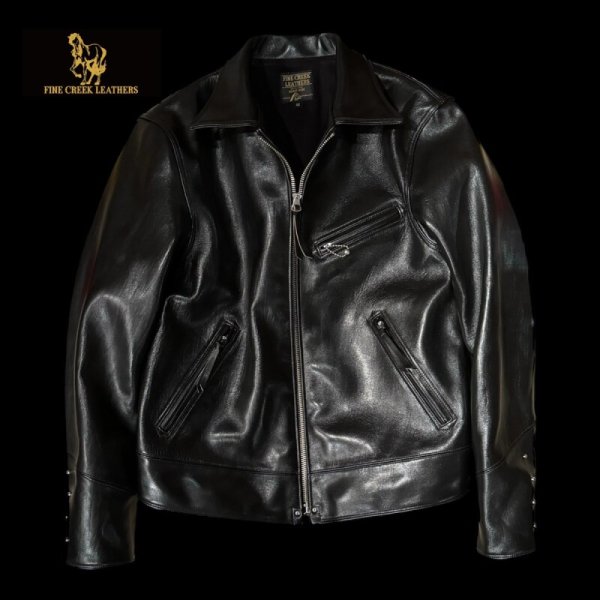 画像1: FINE CREEK　LEATHERS　５th限定　ファインクリークレザーズ Lindbergh　 リンドバーグ　　BLACK (1)