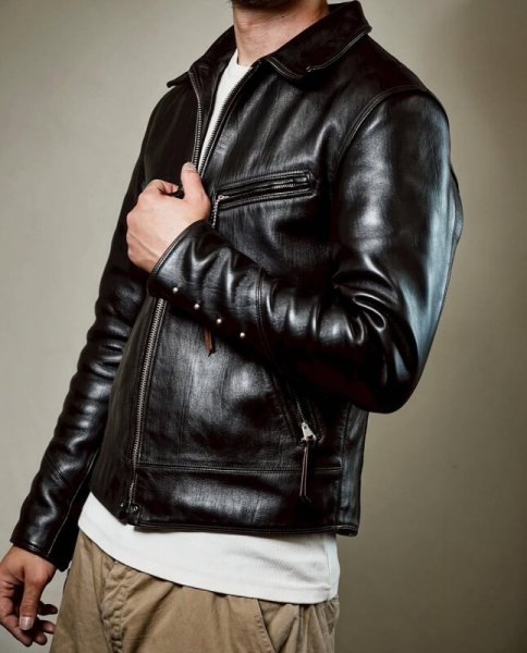 画像14: FINE CREEK　LEATHERS　５th限定　ファインクリークレザーズ Lindbergh　 リンドバーグ　　BLACK (14)