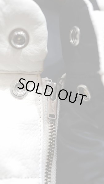 画像7: FINE CREEK&CO ファインクリーク・アンド・コーLaw  レザーダウンベストWHITE ホワイト (7)