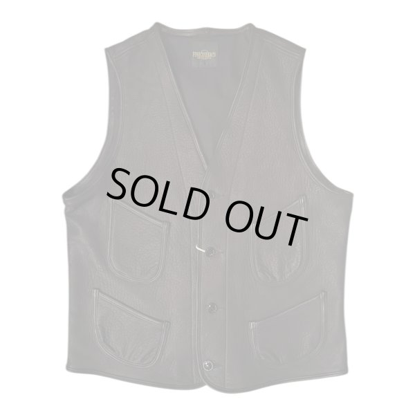 画像2: FINE CREEK&CO ファインクリーク・アンド・コー  　Jefferson　Deer　ジェファーソン鹿革　レザーベスト　BLACK (2)