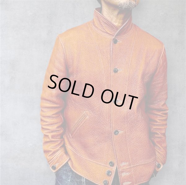 画像1: 　FINE CREEK&CO ファインクリーク・アンド・コー  Ale JacketDeer エールジャケット鹿革　コサックジャケットsize４４ (1)