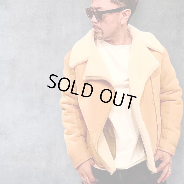 画像1: FINE CREEK  C-WORKS　Dout ダウト　Mouton riders Jacket　　IVORY (1)