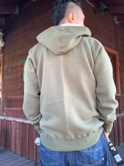 画像3: FULL COUNTフルカウントAFTER HOOD SWEAT SHIRTS MOTHER COTTON OLIVE