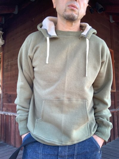 画像2: FULL COUNTフルカウントAFTER HOOD SWEAT SHIRTS MOTHER COTTON OLIVE