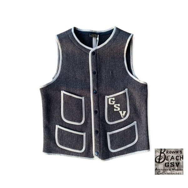 画像1: BROWN'S BEACH EARLY VEST ブラウンズビーチ　ベストGSV   OXFORD GREY (1)