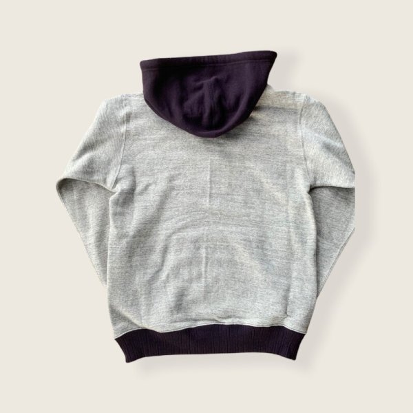画像2: FULL COUNTフルカウントHOOD SWEAT SHIRTS COTTON  HEATHER GRAY/NAVY (2)