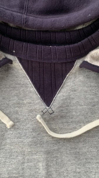 画像3: FULL COUNTフルカウントHOOD SWEAT SHIRTS COTTON  HEATHER GRAY/NAVY (3)