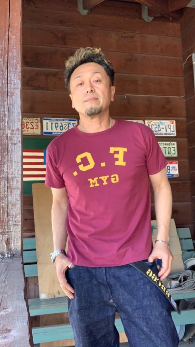 画像1: FULL COUNT(フルカウント）Reversiblu T Shirt  リバーシブルＴシャツ　ORANGE/BORDEAUX