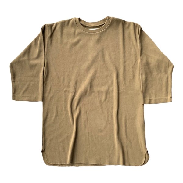 画像1: FULL COUNT(フルカウント）Three Quarter Sleeve Rib T Shirt  KHAKI (1)