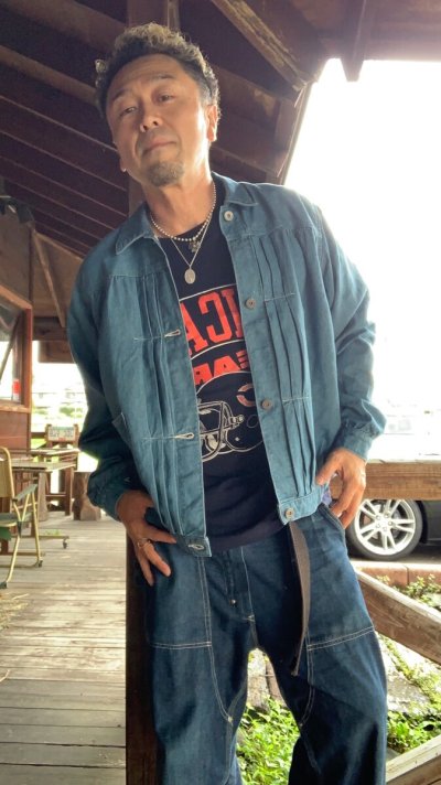 画像1: FULL COUNT フルカウント　Linen Denim Triple Pleated Blouson