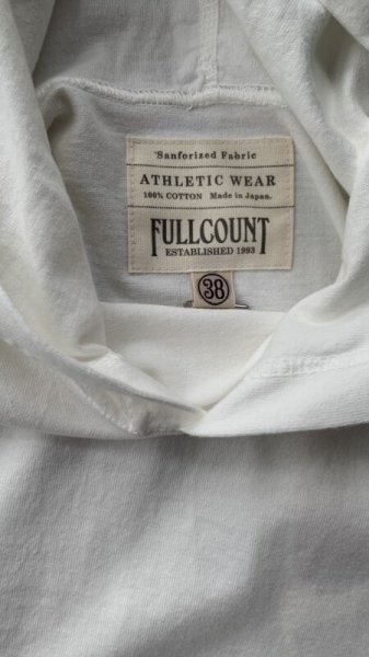 画像3: FULL COUNT(フルカウント)FLAT SEAM HEAVY WEIGHT S/S フードTEE  WHITE (3)