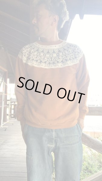 画像7: FULL COUNT  Tribal Pattern Sweatshirtsフルカウント　トライバルスウェット  Camel (7)