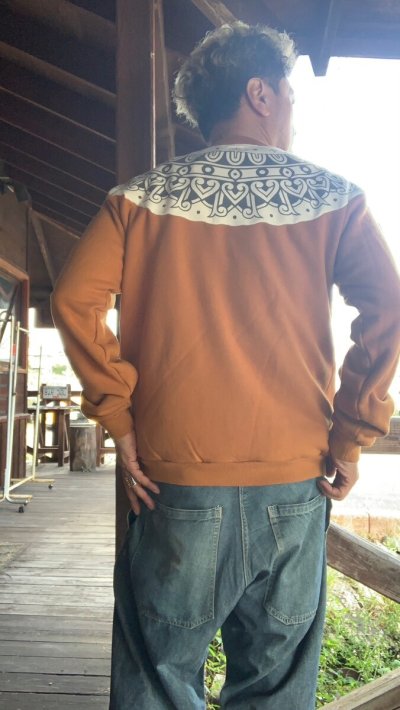 画像2: FULL COUNT  Tribal Pattern Sweatshirtsフルカウント　トライバルスウェット  Camel