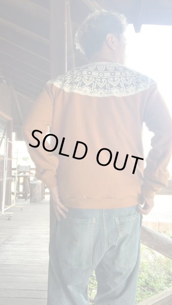画像8: FULL COUNT  Tribal Pattern Sweatshirtsフルカウント　トライバルスウェット  Camel (8)