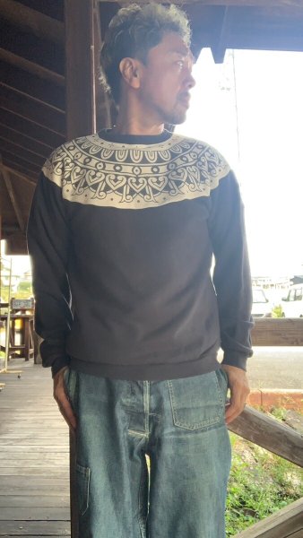 画像5: FULL COUNT  Tribal Pattern Sweatshirtsフルカウント トライバルスウェット  IncBlack (5)
