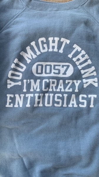 画像3: FULL COUNT  RaglanSleeve CollegeSweatshirt YOU MIGHT THINKフルカウントスウェット OldBlue (3)