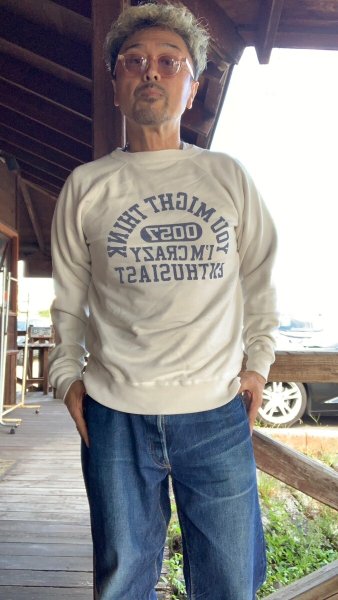 画像7: FULL COUNT  RaglanSleeve CollegeSweatshirt YOU MIGHT THINKフルカウントスウェット Off White (7)