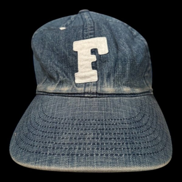 画像2: FULL COUNT フルカウント 6PANEL DENIM F BASEBALL CAP VINTAGE WASH (2)