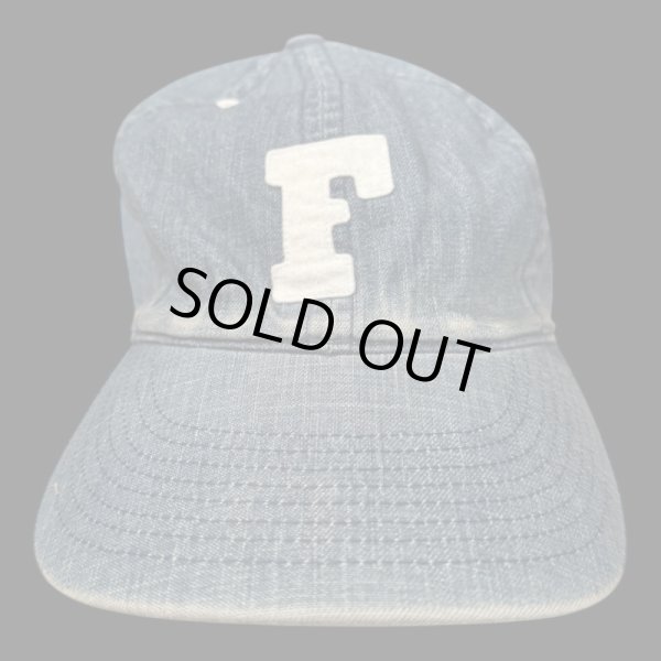 画像2: FULL COUNT フルカウント　6PANEL DENIM F BASEBALL CAP　VINTAGE WASH (2)