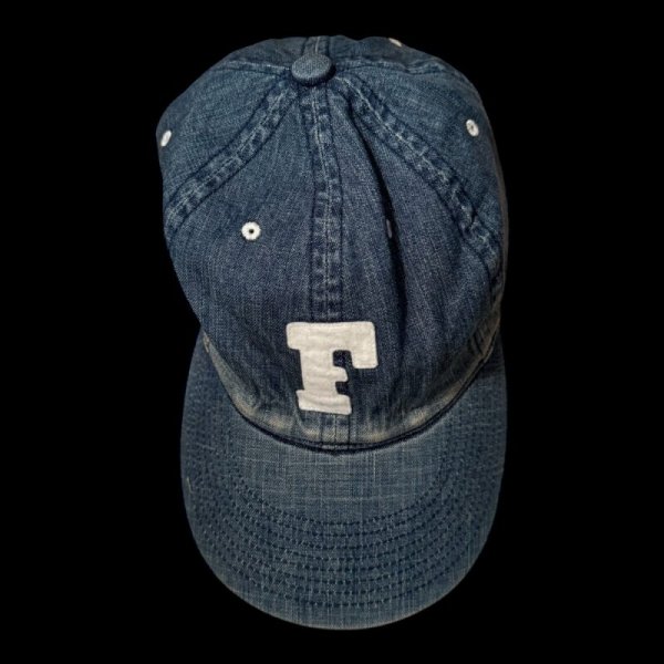 画像4: FULL COUNT フルカウント 6PANEL DENIM F BASEBALL CAP VINTAGE WASH (4)