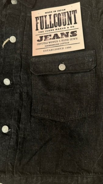 画像5: FULL COUNT フルカウント　Type 1 BlackDenim Jacket  11.5oz ファーストタイプブラックデニムジャケット (5)