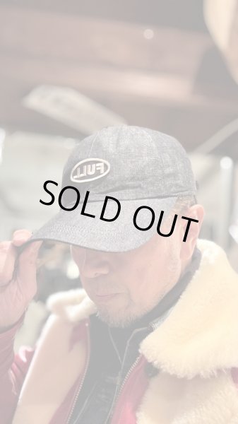 画像11: FULL COUNT フルカウント　6PANEL DENIM F BASEBALL CAP FULLパッチ　INDIGO/BLACK (11)