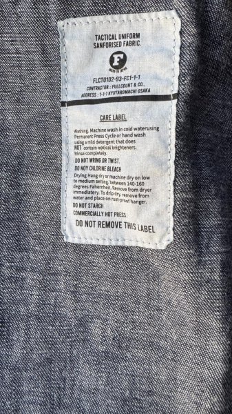 画像8: フルカウント FULL COUNT U.S.N. ShawlCollarDenimCoverall  （8oz） (8)