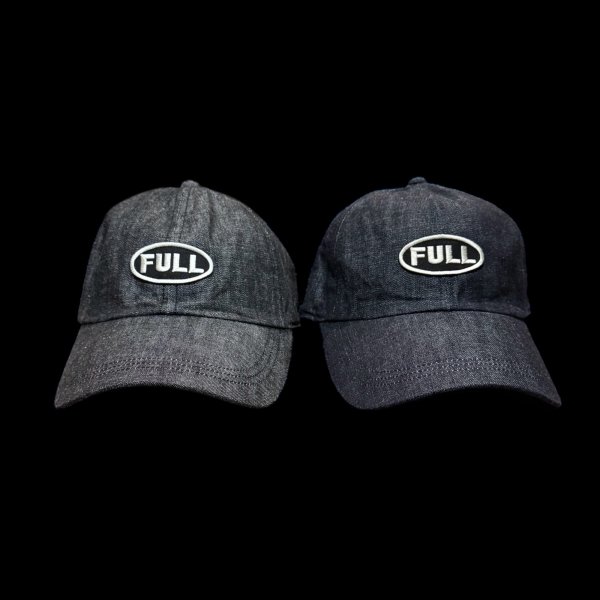 画像1: FULL COUNT フルカウント　6PANEL DENIM F BASEBALL CAP FULLパッチ　INDIGO/BLACK (1)