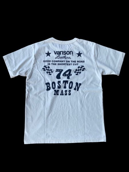 画像2: VANSON バンソン　ティーシャツ GUNZ  ホワイト  (2)