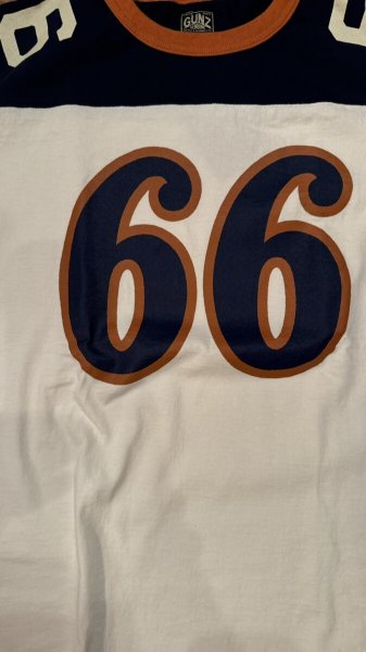 画像3: GUNZ ガンズ66別注 フットボールTEEシャツ 5分袖ティーシャツ   WHITE/NAVY (3)