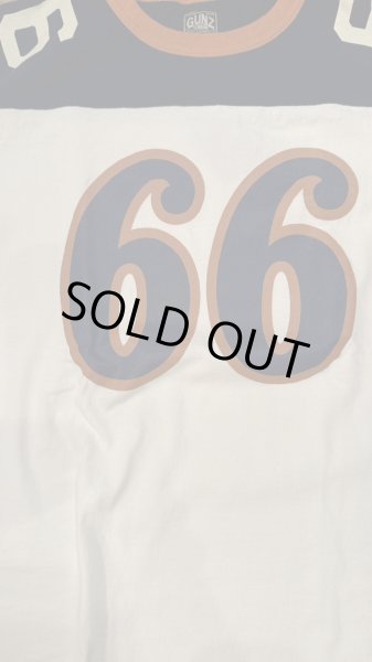 画像3: GUNZ ガンズ６６別注　フットボールＴＥＥシャツ　５分袖ティーシャツ   WHITE/NAVY (3)