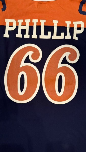 画像4: GUNZ ガンズ66別注 フットボールTEEシャツ 5分袖ティーシャツ  NAVY/ORANGE (4)