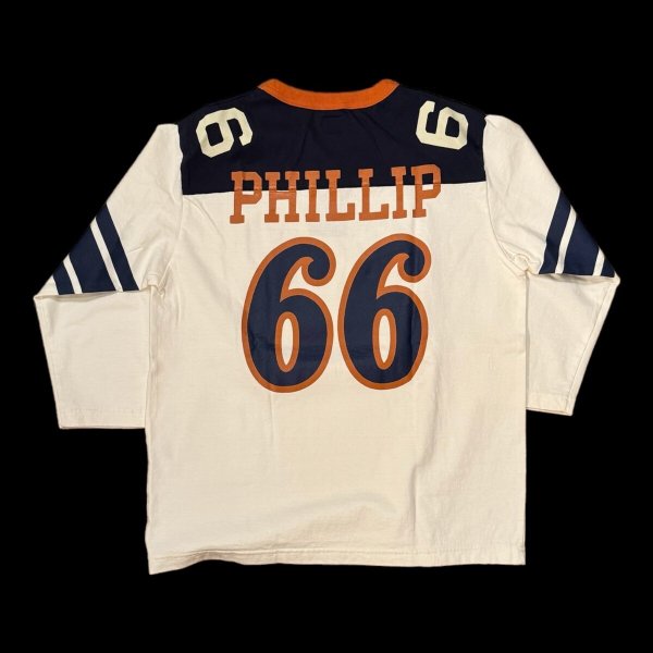 画像2: GUNZ ガンズ66別注 フットボールTEEシャツ 5分袖ティーシャツ   WHITE/NAVY (2)