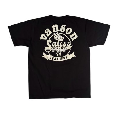 画像2: VANSON バンソン　ティーシャツ GUNZ  ホワイト 　ブラック　MADE IN JAPAN