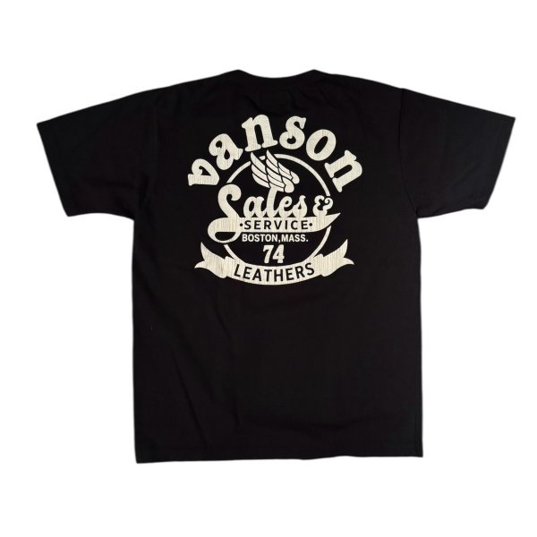 画像6: VANSON バンソン　ティーシャツ GUNZ  ホワイト 　ブラック　MADE IN JAPAN (6)