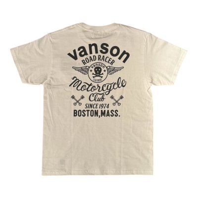 画像1: VANSON バンソン　ティーシャツ GUNZ  ホワイト 　ブラック