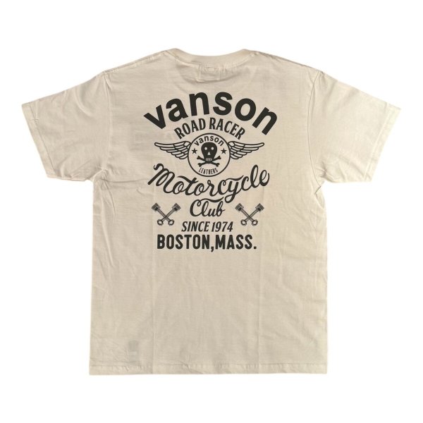 画像2: VANSON バンソン　ティーシャツ GUNZ  ホワイト 　ブラック (2)
