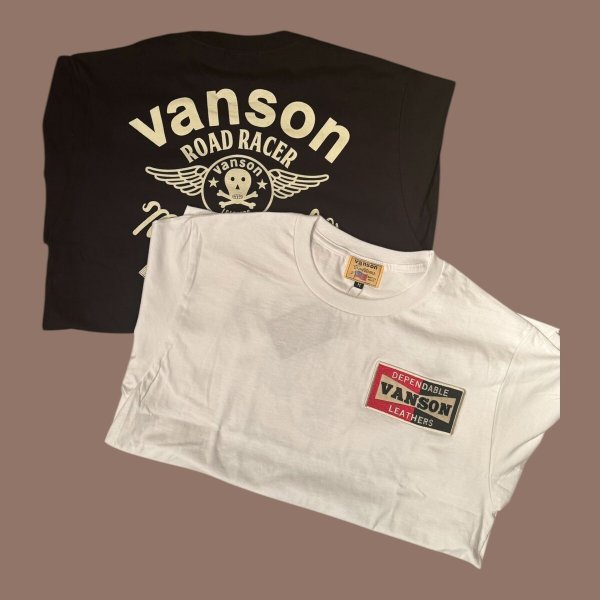画像1: VANSON バンソン　ティーシャツ GUNZ  ホワイト 　ブラック (1)
