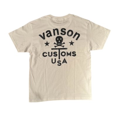 画像1: VANSON バンソン　ティーシャツ GUNZ  ホワイト 　ブラック