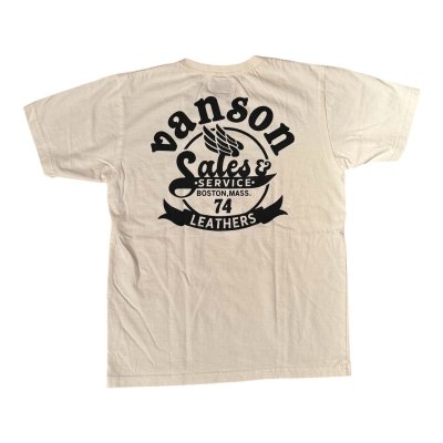 画像1: VANSON バンソン　ティーシャツ GUNZ  ホワイト 　ブラック　MADE IN JAPAN