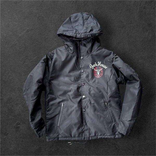 画像2: GUNZ ガンズ　ナイロンフードボアジャケット　BLACK (2)