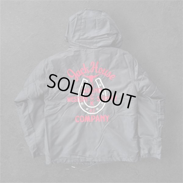 画像1: GUNZ ガンズ　ナイロンフードボアジャケット　BLACK (1)