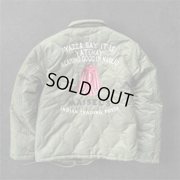 画像1: GUNZ ガンズ　ナイロンキルティングボアジャケット　GREEN (1)