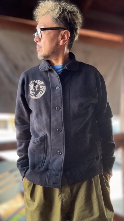 画像1: GUNZ ガンズ 　プリントフロントボタンスウェット BLACK